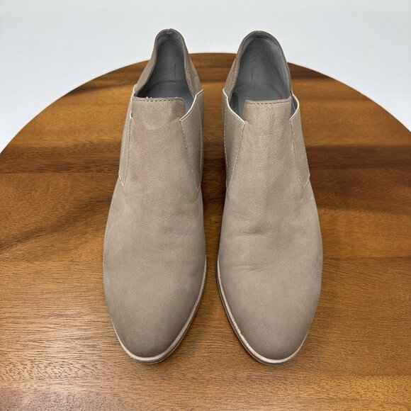 Eileen Fisher Perry Tumbled Nubuck Bootie Size 7.5 Tan Ankle Preppy - Picture 4 of 15